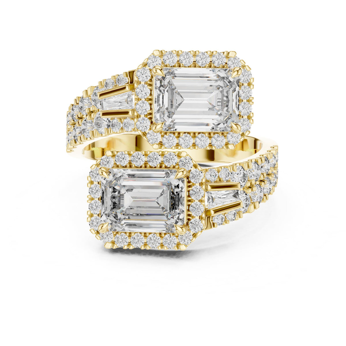Emerald Halo Lab Grown Diamond Engagement Ring