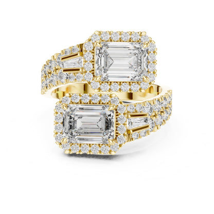 Emerald Halo Lab Grown Diamond Engagement Ring