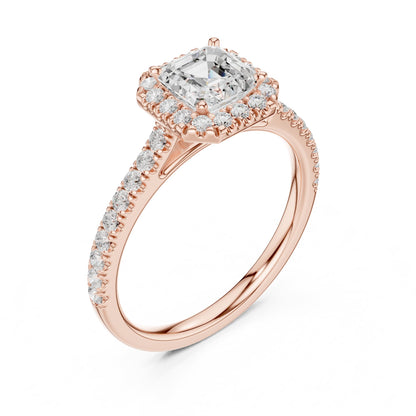 Emerald Halo Lab Grown Diamond Engagement Ring
