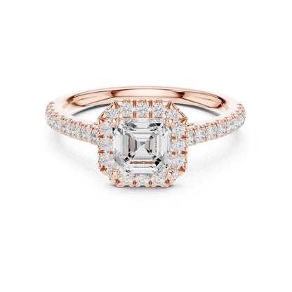 Emerald Halo Lab Grown Diamond Engagement Ring