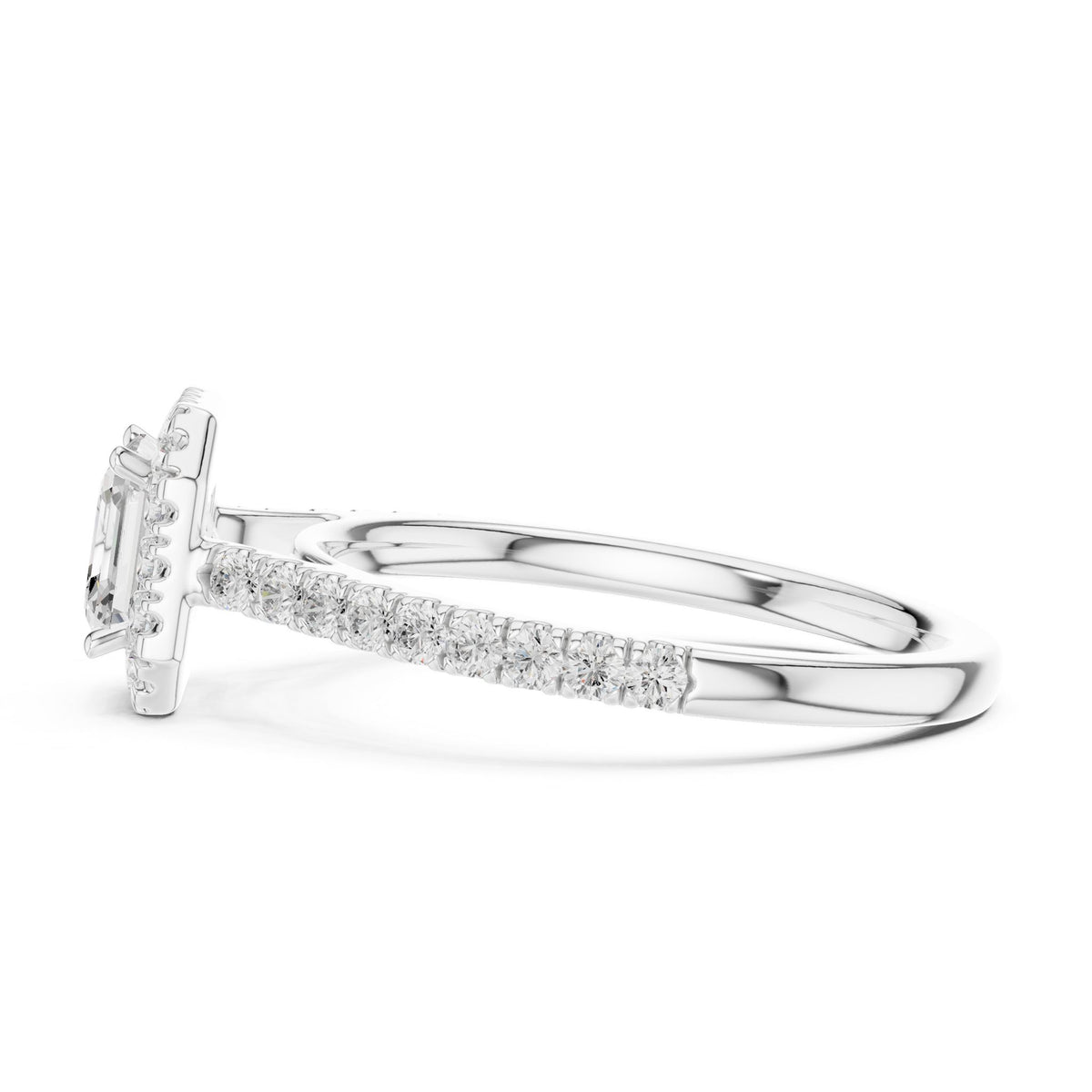 Emerald Halo Lab Grown Diamond Engagement Ring