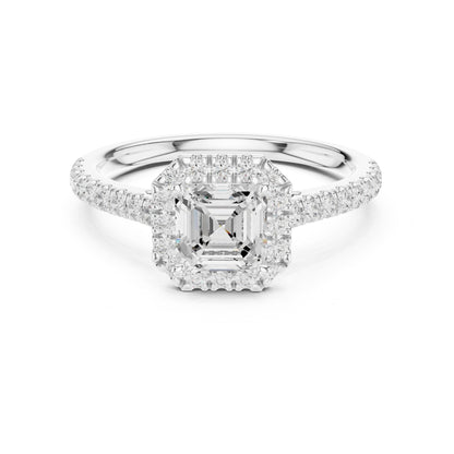 Emerald Halo Lab Grown Diamond Engagement Ring
