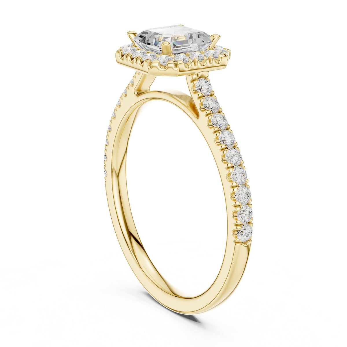 Emerald Halo Lab Grown Diamond Engagement Ring