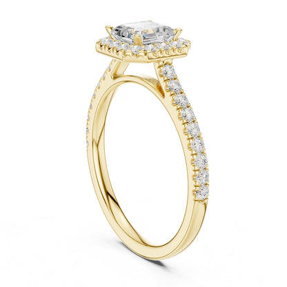 Emerald Halo Lab Grown Diamond Engagement Ring
