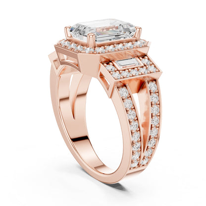 Emerald Halo Lab Grown Diamond Engagement Ring
