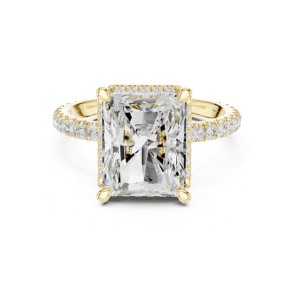Emerald Hidden Halo Lab Grown Diamond Engagement Ring