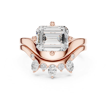 Emerald Hidden Halo Lab Grown Diamond Engagement Ring
