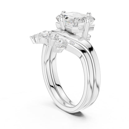 Emerald Hidden Halo Lab Grown Diamond Engagement Ring