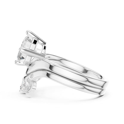 Emerald Hidden Halo Lab Grown Diamond Engagement Ring
