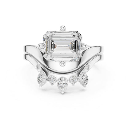 Emerald Hidden Halo Lab Grown Diamond Engagement Ring