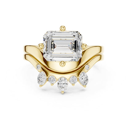 Emerald Hidden Halo Lab Grown Diamond Engagement Ring