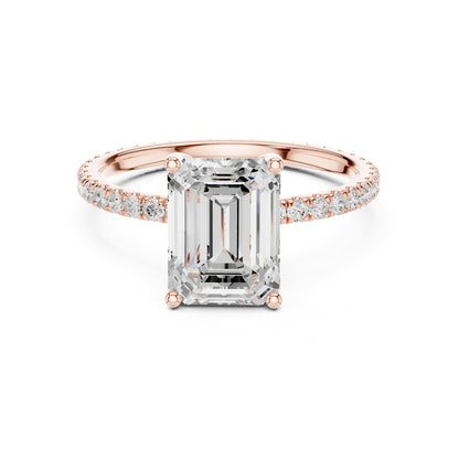 Emerald Pave Lab Grown Diamond Engagement Ring