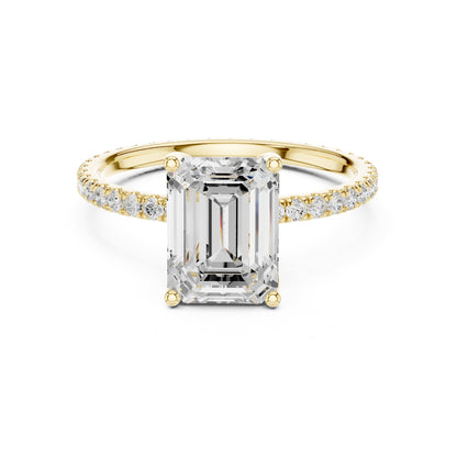 Emerald Pave Lab Grown Diamond Engagement Ring