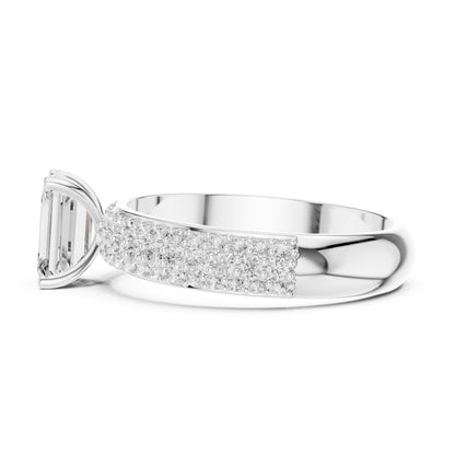 Emerald Pave Lab Grown Diamond Engagement Ring