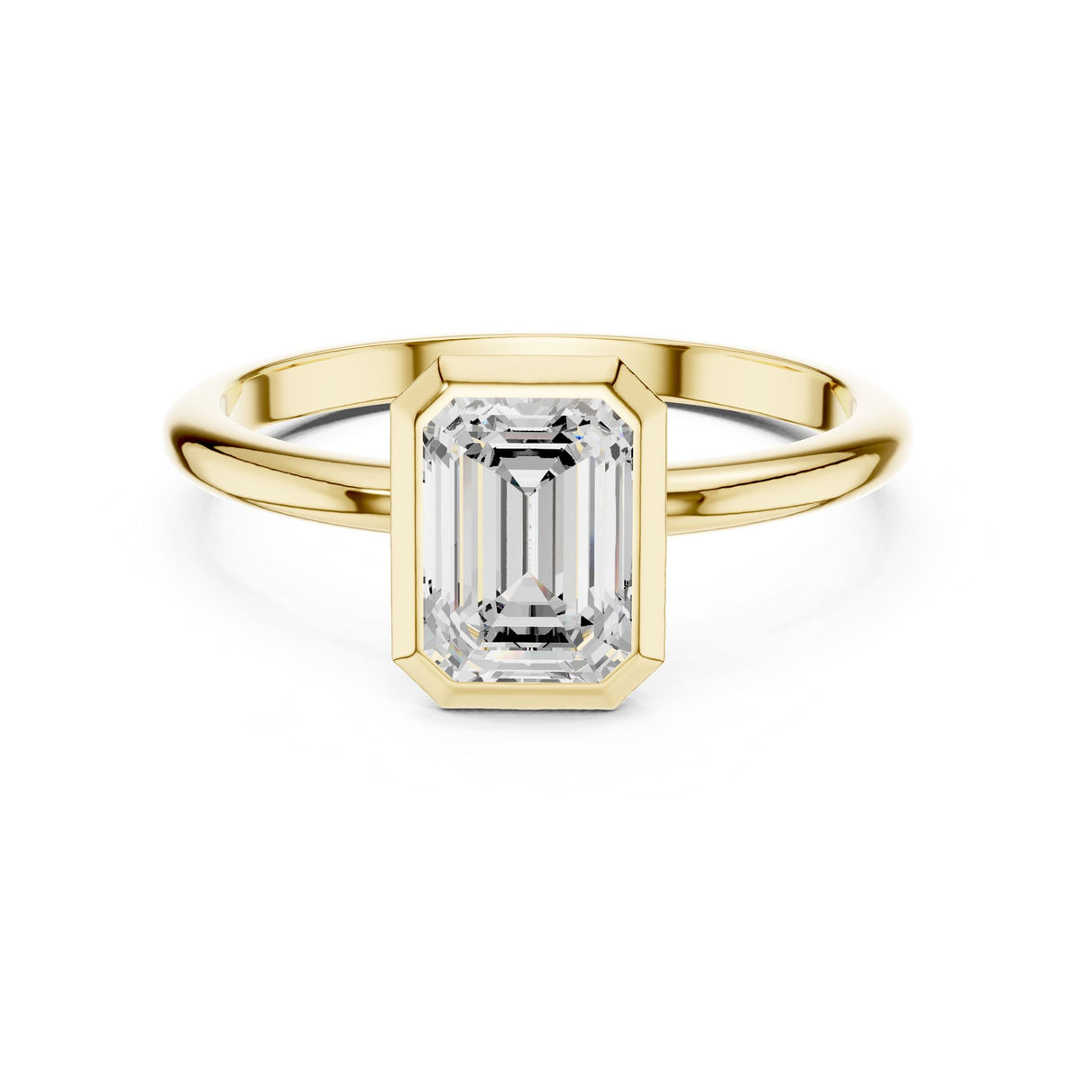 Emerald Solitaire Lab Grown Diamond Engagement Ring