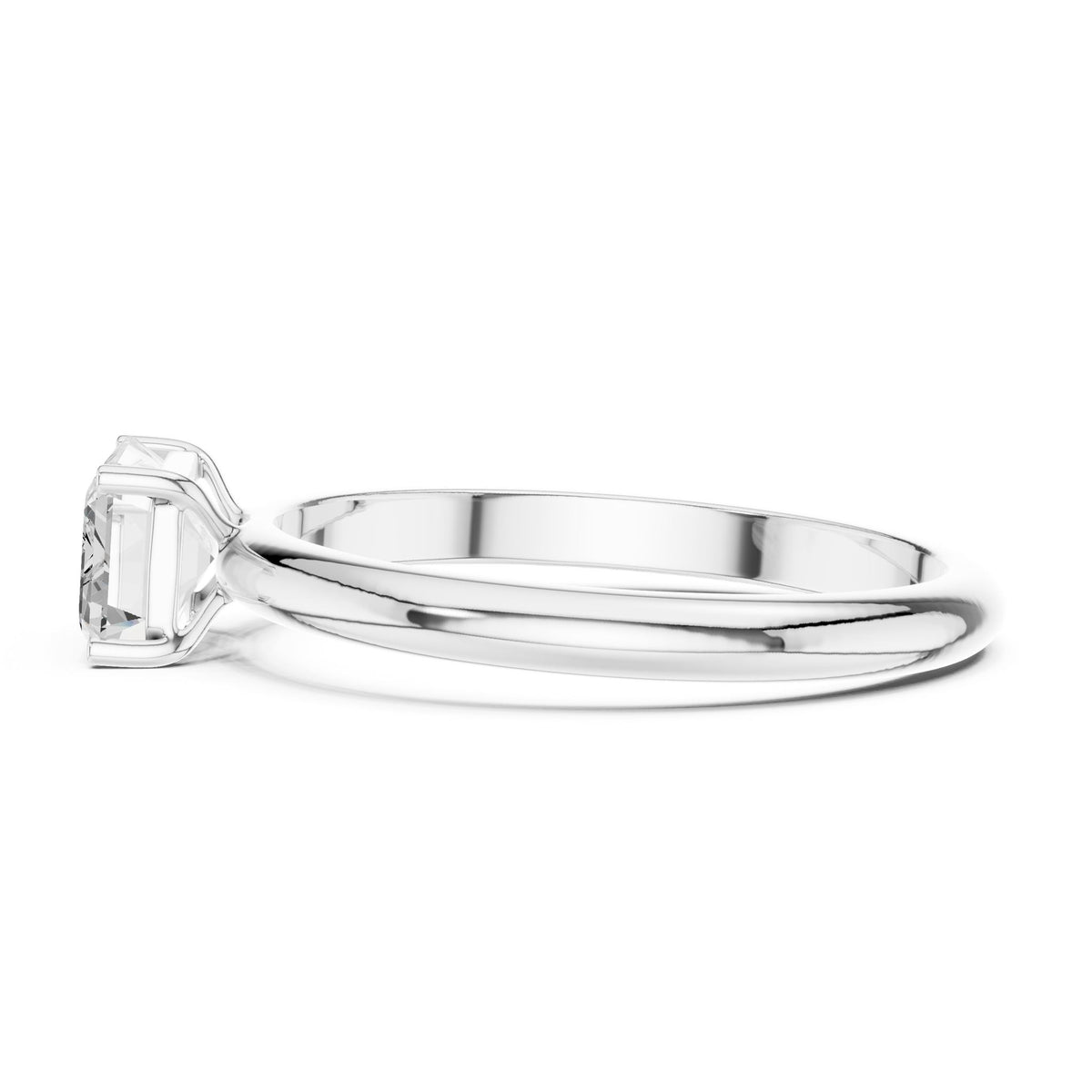 Emerald Solitaire Lab Grown Diamond Engagement Ring
