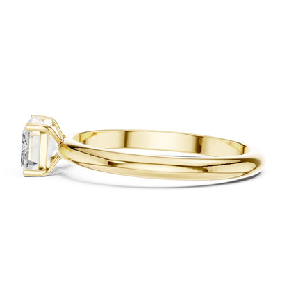 Emerald Solitaire Lab Grown Diamond Engagement Ring