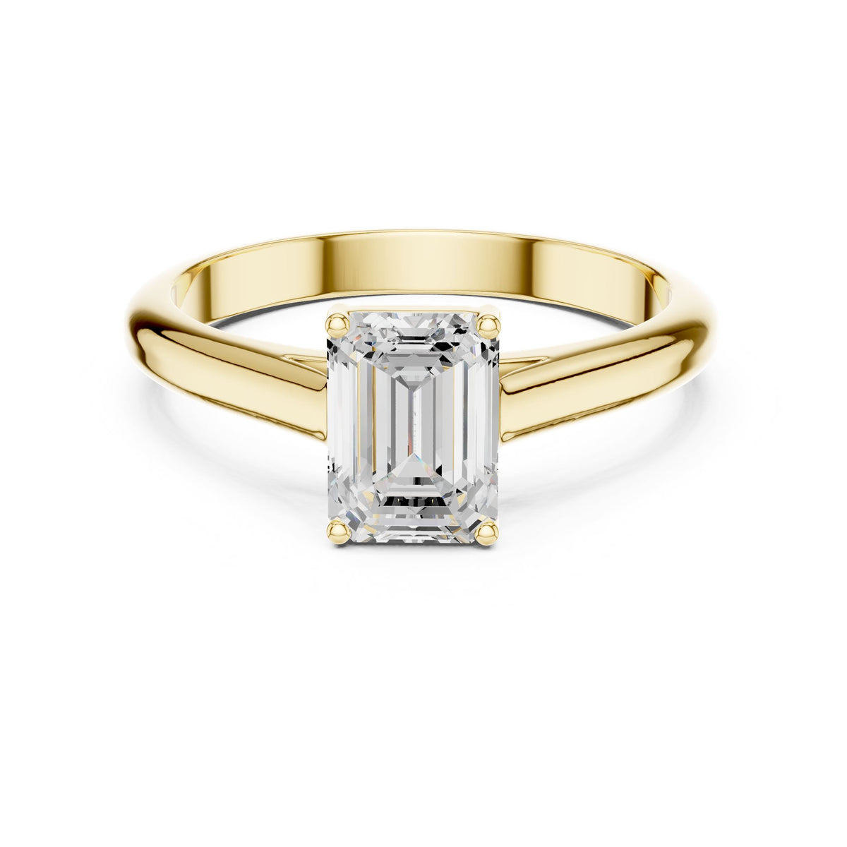 Emerald Solitaire Lab Grown Diamond Engagement Ring