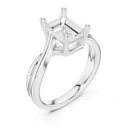 Emerald Solitaire Lab Grown Diamond Engagement Ring