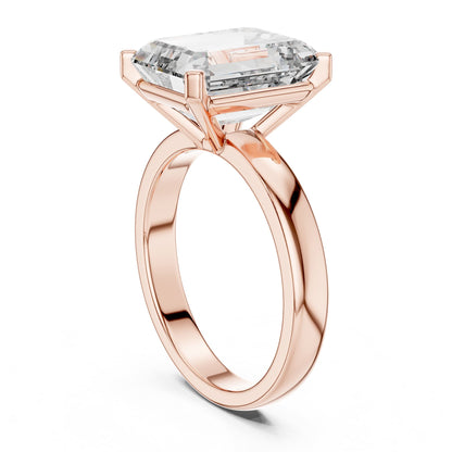 Emerald Solitaire Lab Grown Diamond Engagement Ring