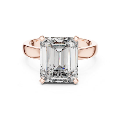 Emerald Solitaire Lab Grown Diamond Engagement Ring