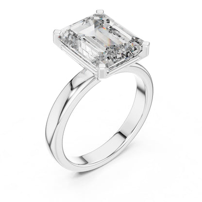 Emerald Solitaire Lab Grown Diamond Engagement Ring