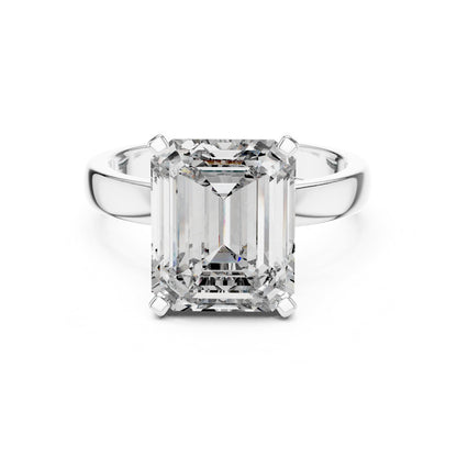 Emerald Solitaire Lab Grown Diamond Engagement Ring