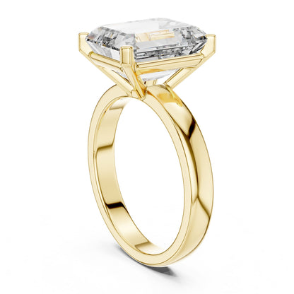 Emerald Solitaire Lab Grown Diamond Engagement Ring
