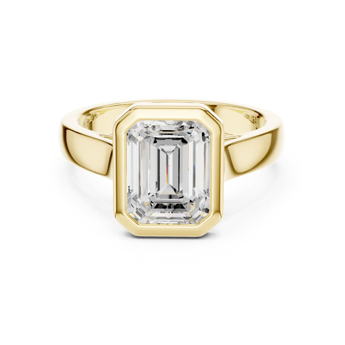 Emerald Solitaire Lab Grown Diamond Engagement Ring