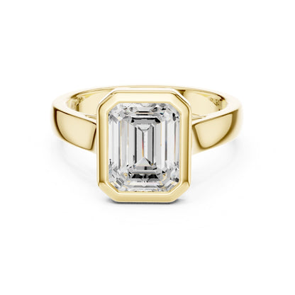 Emerald Solitaire Lab Grown Diamond Engagement Ring