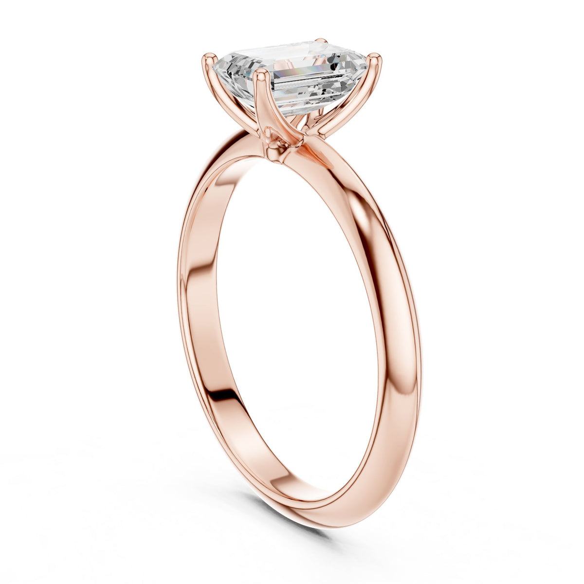 Emerald Solitaire Lab Grown Diamond Engagement Ring