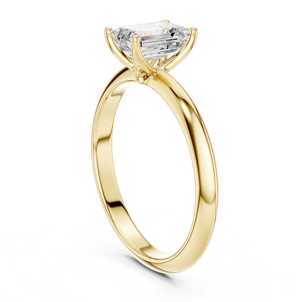 Emerald Solitaire Lab Grown Diamond Engagement Ring