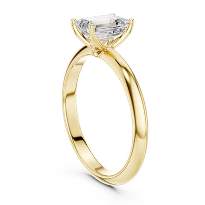 Emerald Solitaire Lab Grown Diamond Engagement Ring