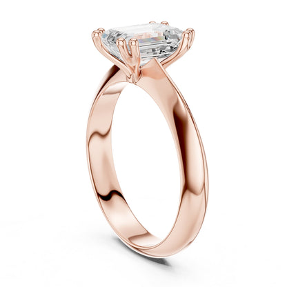 Emerald Solitaire Lab Grown Diamond Engagement Ring