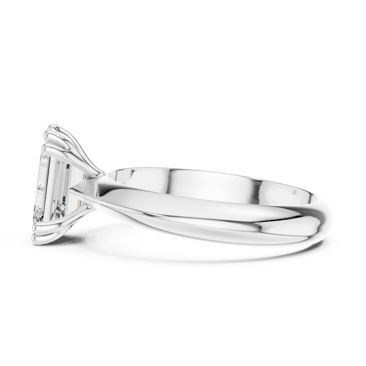 Emerald Solitaire Lab Grown Diamond Engagement Ring