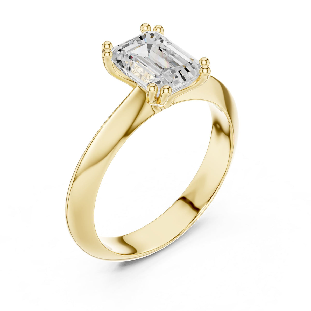 Emerald Solitaire Lab Grown Diamond Engagement Ring
