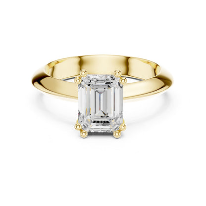 Emerald Solitaire Lab Grown Diamond Engagement Ring