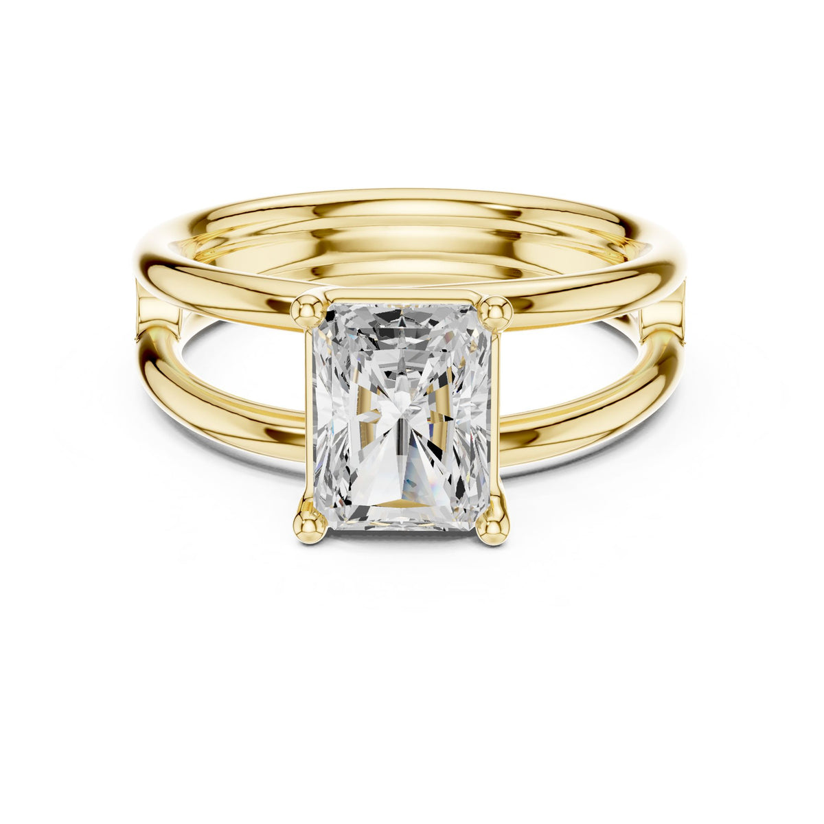 Emerald Solitaire Lab Grown Diamond Engagement Ring