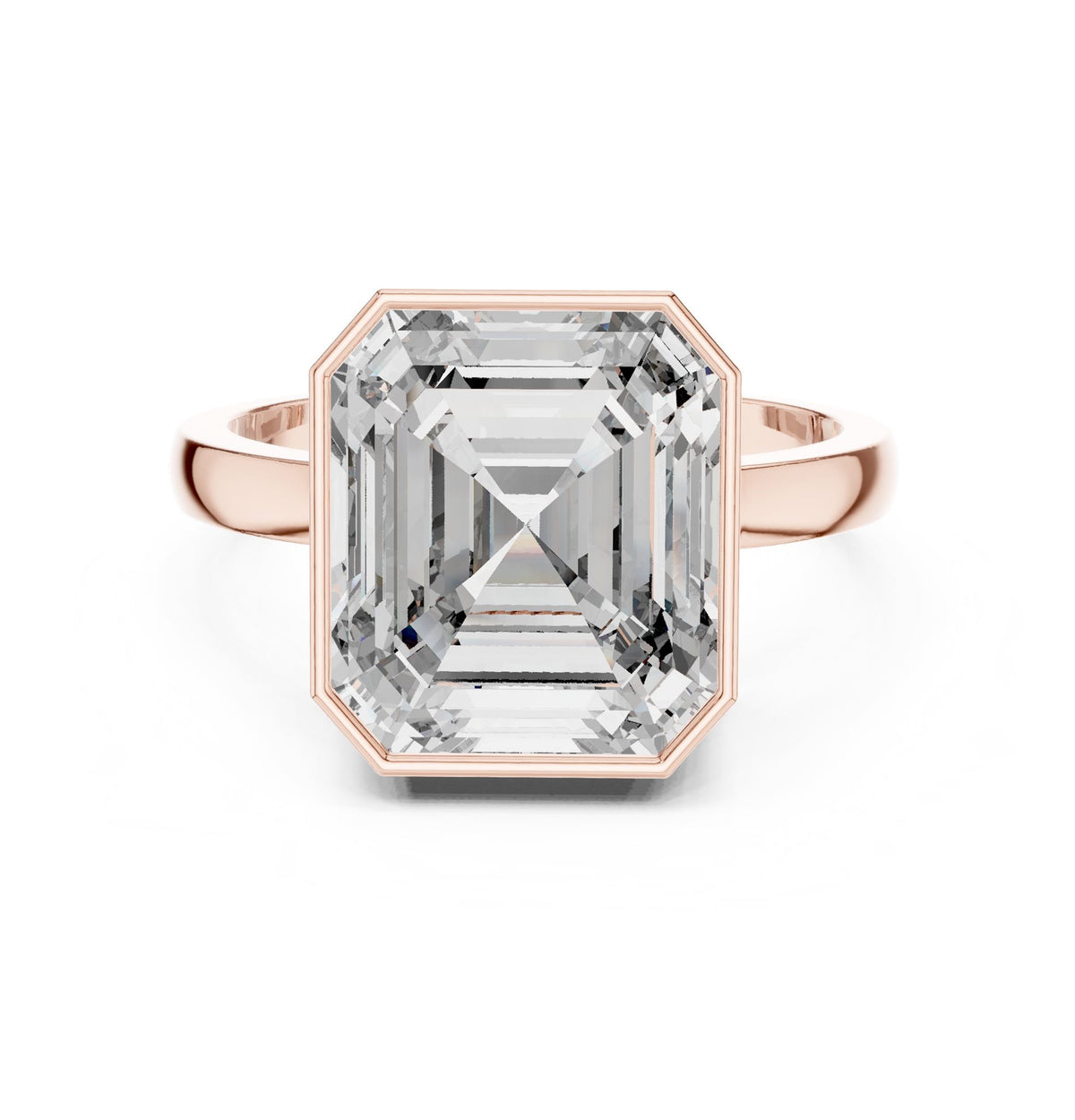 Emerald Solitaire Lab Grown Diamond Engagement Ring