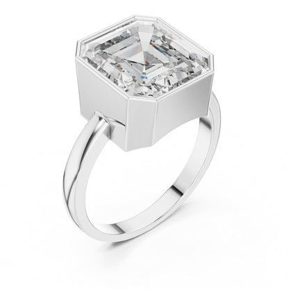 Emerald Solitaire Lab Grown Diamond Engagement Ring