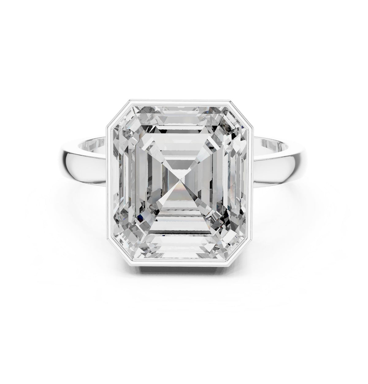 Emerald Solitaire Lab Grown Diamond Engagement Ring