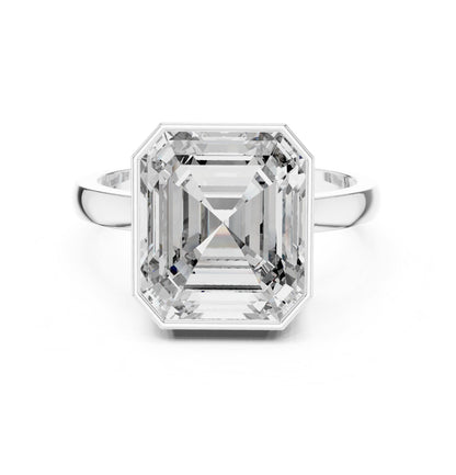 Emerald Solitaire Lab Grown Diamond Engagement Ring