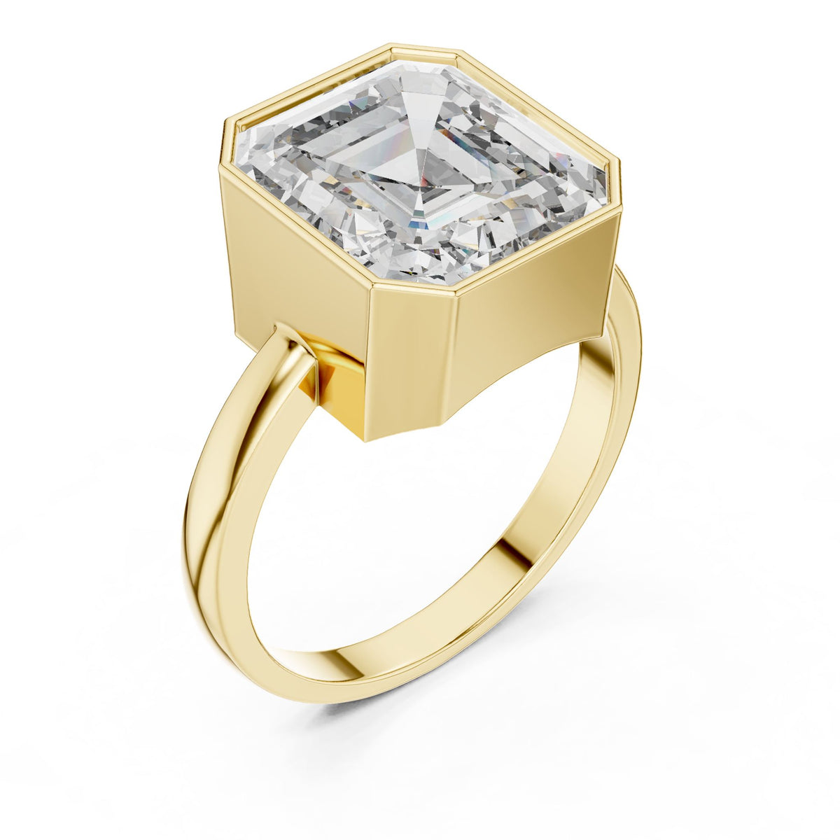 Emerald Solitaire Lab Grown Diamond Engagement Ring