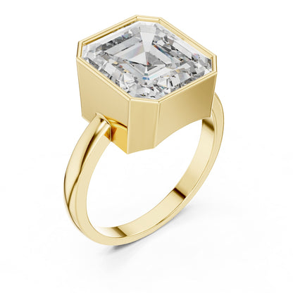 Emerald Solitaire Lab Grown Diamond Engagement Ring