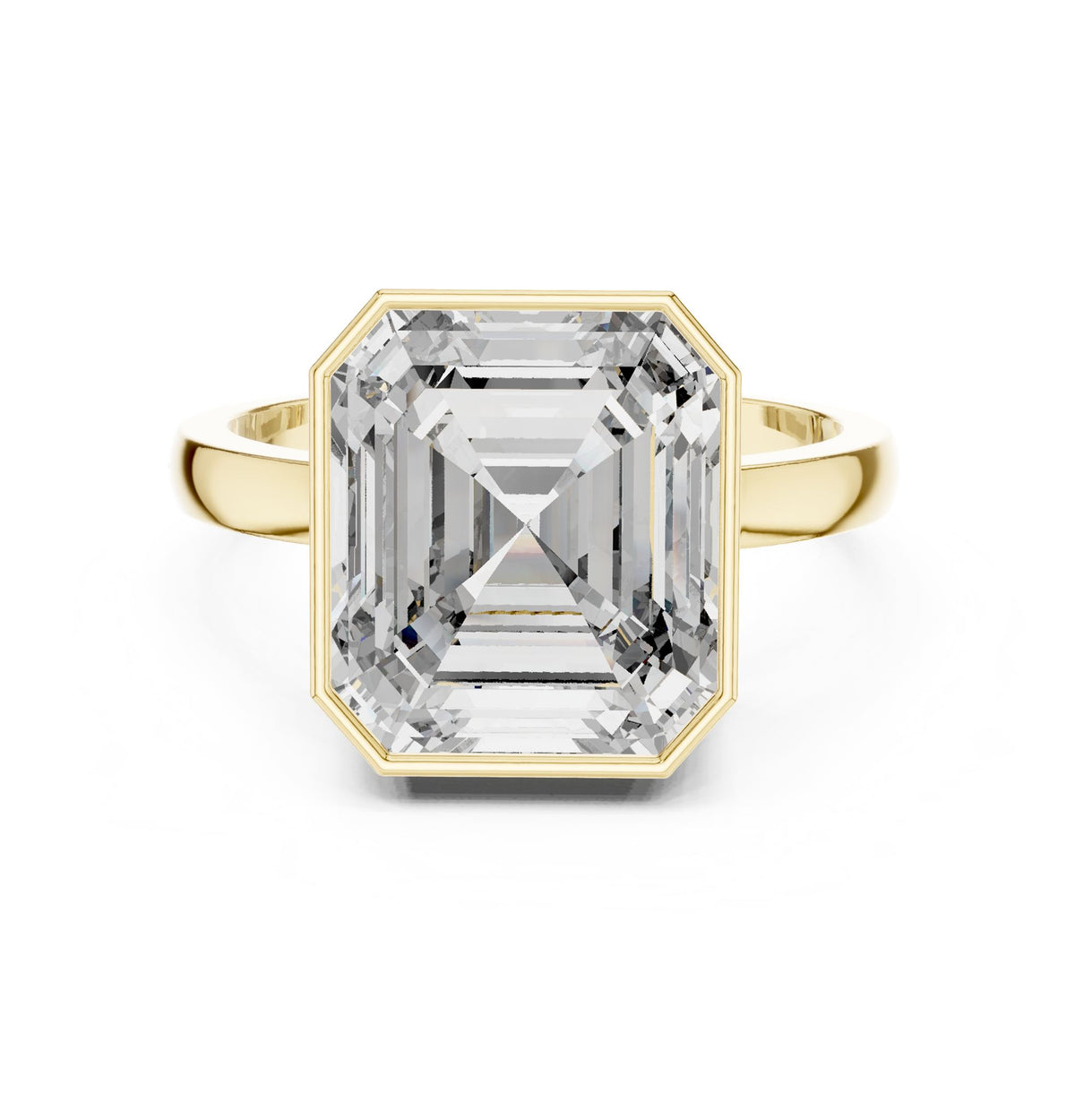 Emerald Solitaire Lab Grown Diamond Engagement Ring