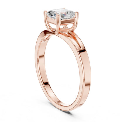 Emerald Solitaire Lab Grown Diamond Engagement Ring