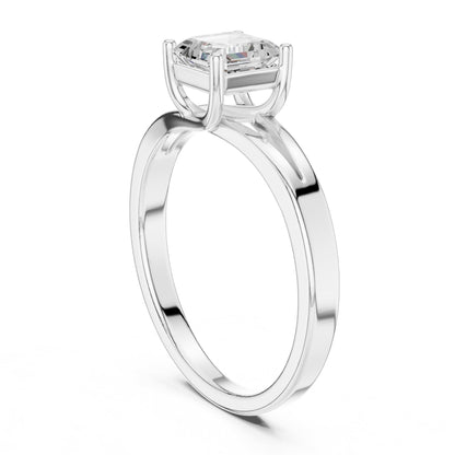 Emerald Solitaire Lab Grown Diamond Engagement Ring