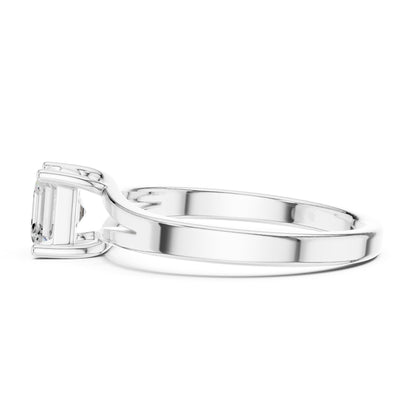 Emerald Solitaire Lab Grown Diamond Engagement Ring