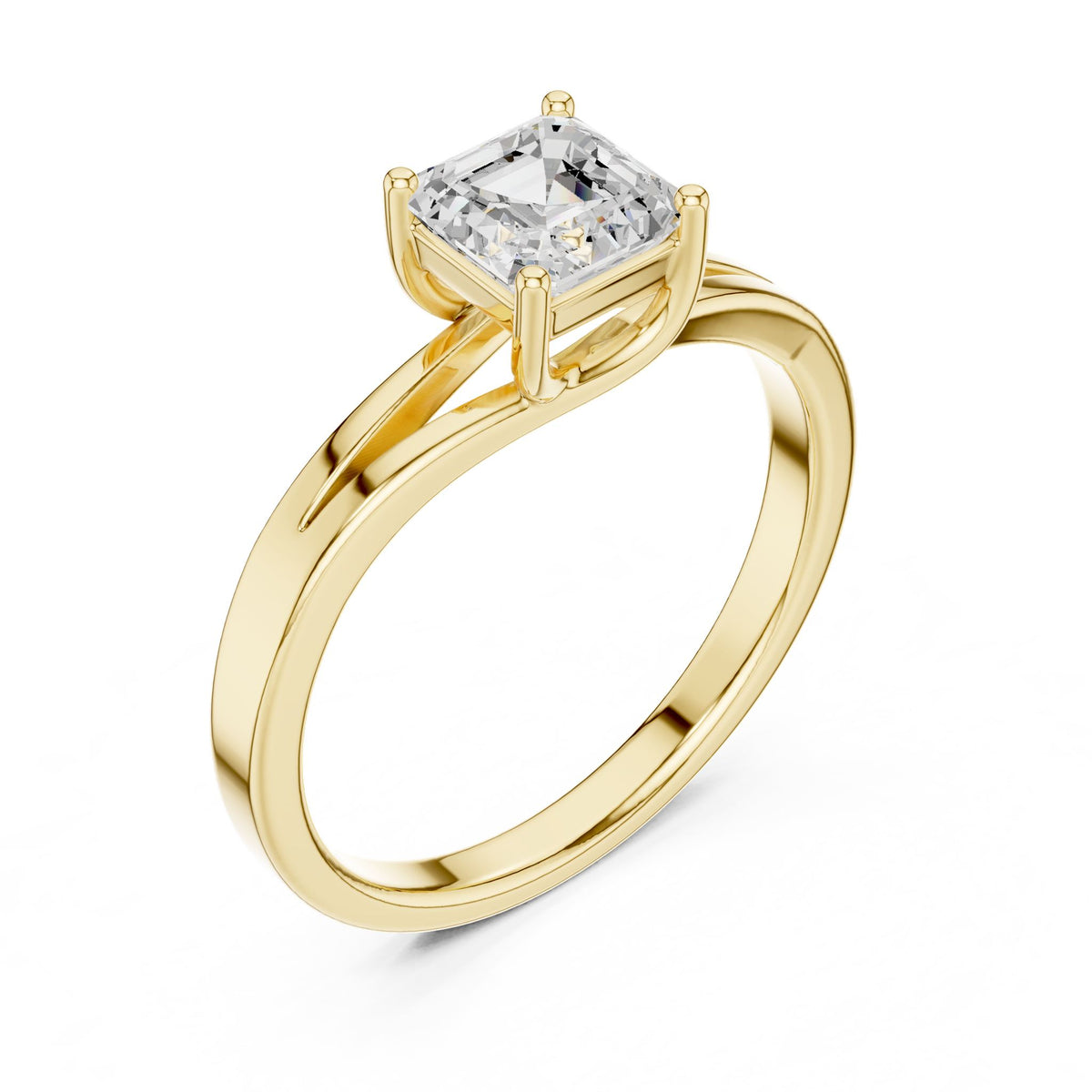 Emerald Solitaire Lab Grown Diamond Engagement Ring