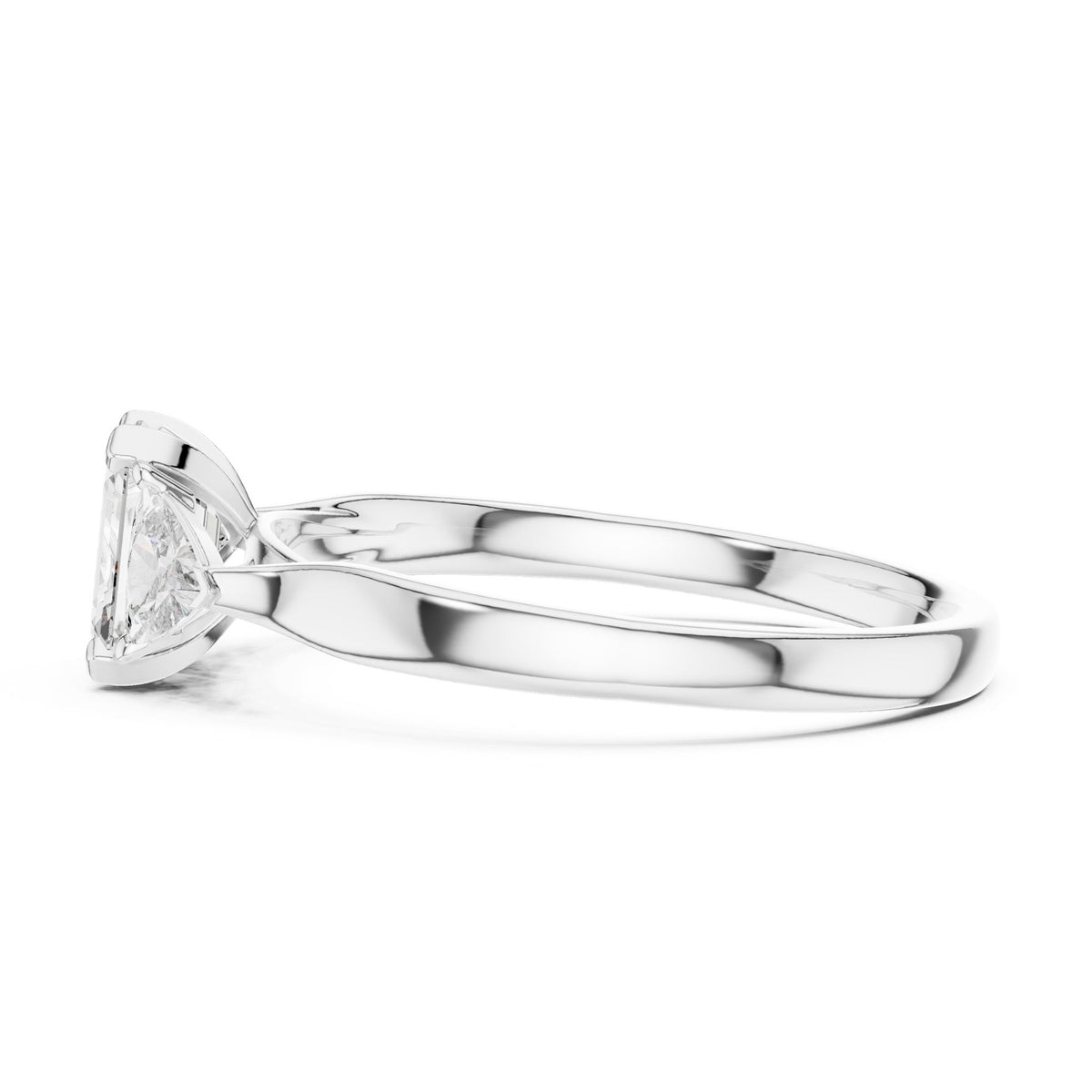 Emerald Three Stone Lab Grown Diamond Engagement Ring